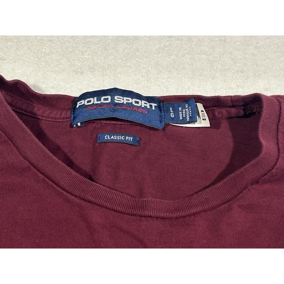 Polo Ralph Lauren Polo Sport Long Sleeve Shirt Men's Large Classic Fit Maroon - Picture 6 of 9